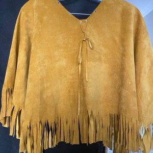 COWBOY STYLE FRINGE 100%SUEDE  LADIES TOP